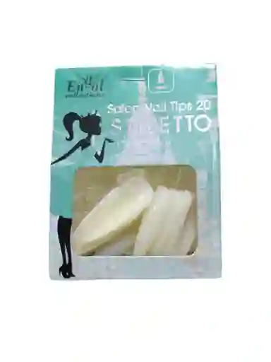 Uñas Postizas Blancas O Transparentes En Punta Largas Engol Stiletto Mujer dama