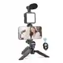 Kit De Grabacion Inteligente Para Celular / Luz + Tripo De + Microfono / Ay-49