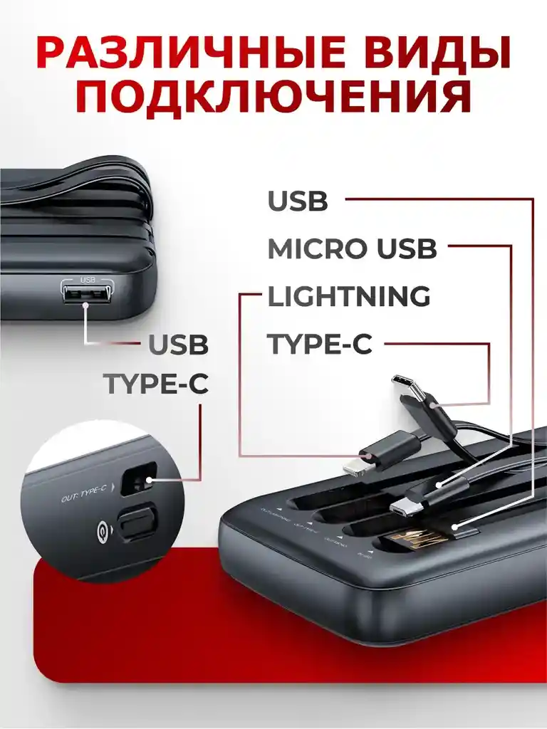 Power Bank / Banco De Carga Portatil 20.000mah Con 4 Puntas Integradas / Tranyco T-d11