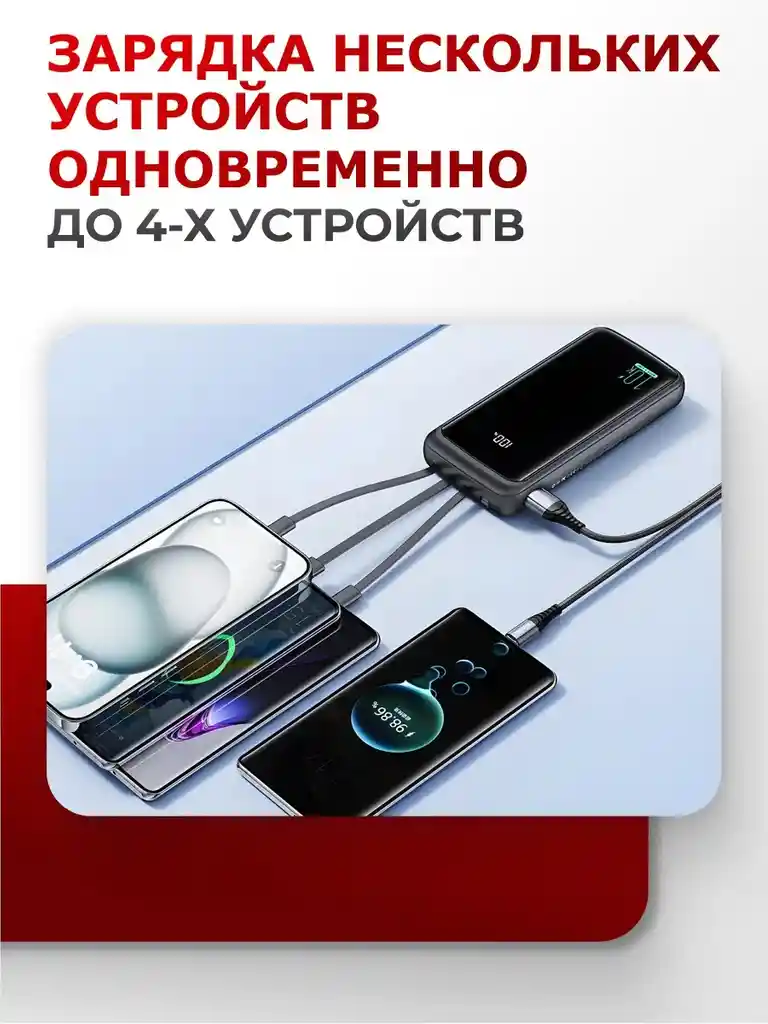 Power Bank / Banco De Carga Portatil 20.000mah Con 4 Puntas Integradas / Tranyco T-d11