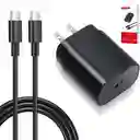 Cargador Tipo C A Tipo C Con Cabeza / Carga Rapida 25w / Color Negro Y Blanco / T-saic Tranyco