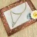 Gargantilla Choker Piedra Nacar En Triangulo