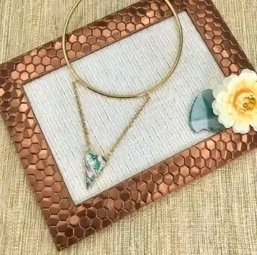 Gargantilla Choker Piedra Nacar En Triangulo