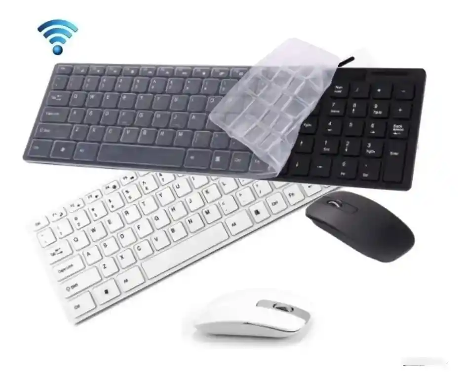 Combo Teclado Y Mouse Mini Inalámbrico Tipo Mac Slim Negro