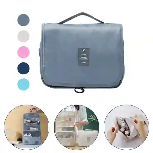 Organizador De Cosméticos Para Viaje Color Beige O Verde Claro