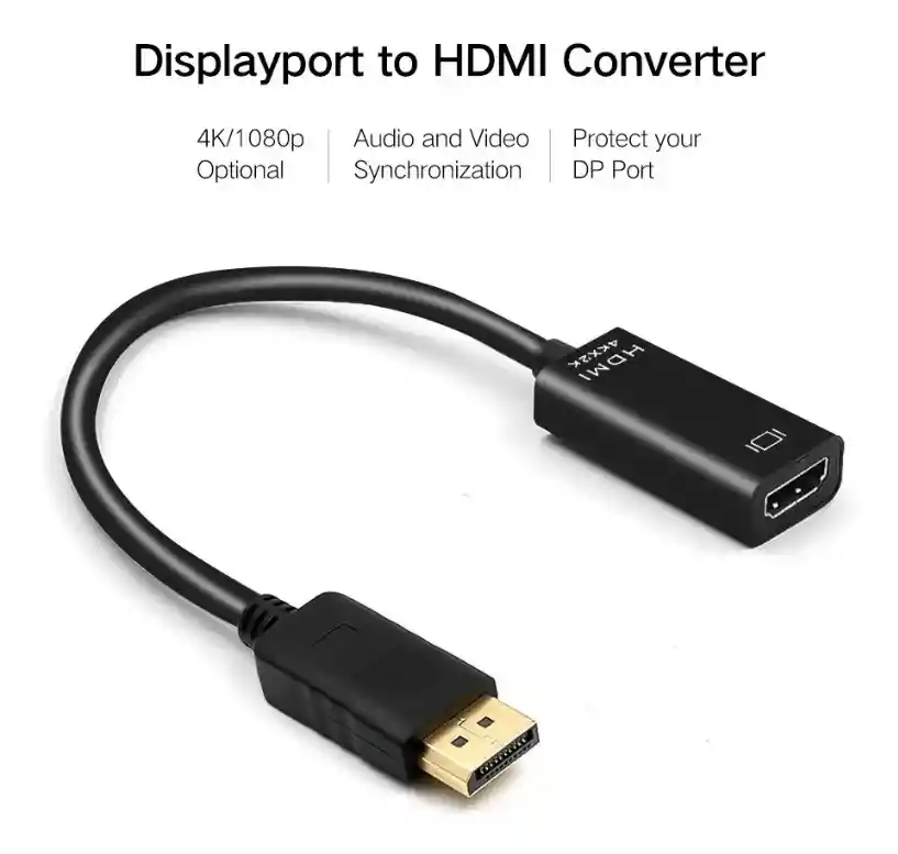 Convertidor Adaptador Dp Displayport Macho A Hdmi Hembra 4k