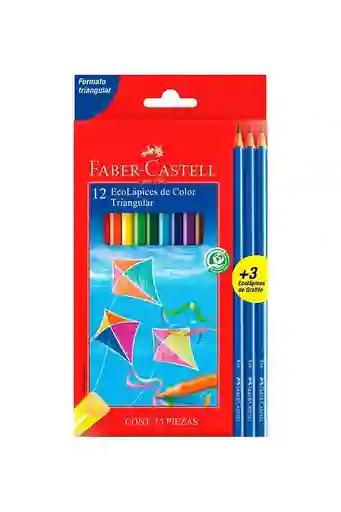 Colores Triangulares X 12+3 Lápices Negro Faber Castell