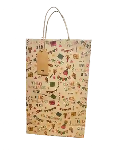 Bolsa De Regalo Kraf Cumpleaños
