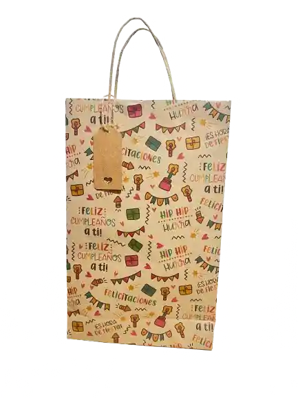 Bolsa De Regalo Kraf Cumpleaños