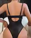 Lenceria Negra Tipo Cuero Ajustada Talla M