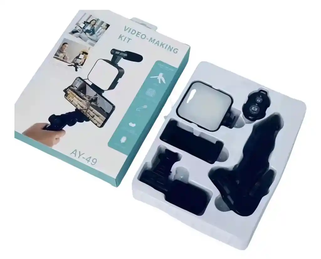 Estabilizador Celular Soporte Luz Led Micrófono Con Control