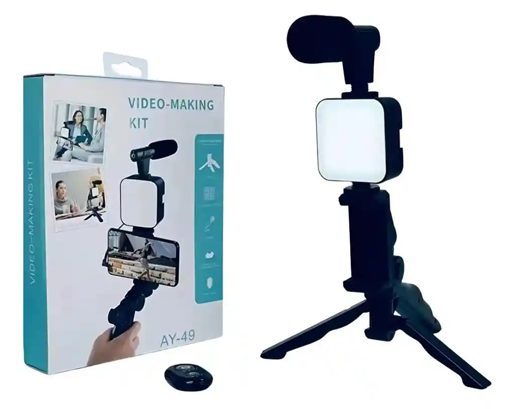 Estabilizador Celular Soporte Luz Led Micrófono Con Control