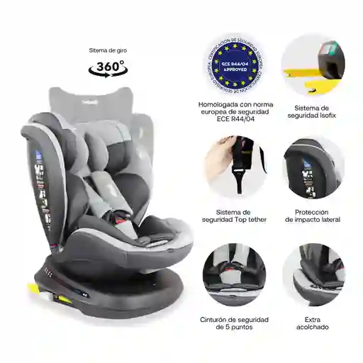 Bebesit Silla de Auto Supra 360 Isofix Gray