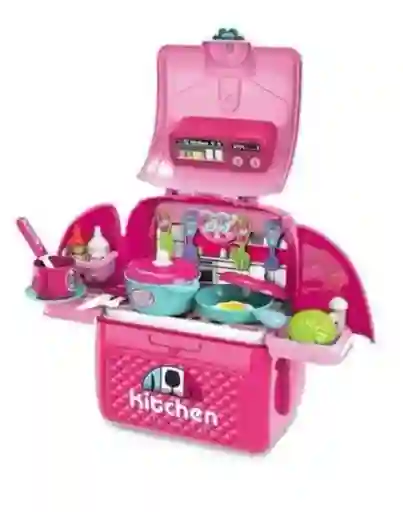 Set De Cocina Juguete Infantil Maleta 2 En 1 Con Accesorios