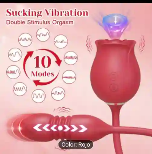 Juguete Sexual En Forma De Rosa Doble Estimulación