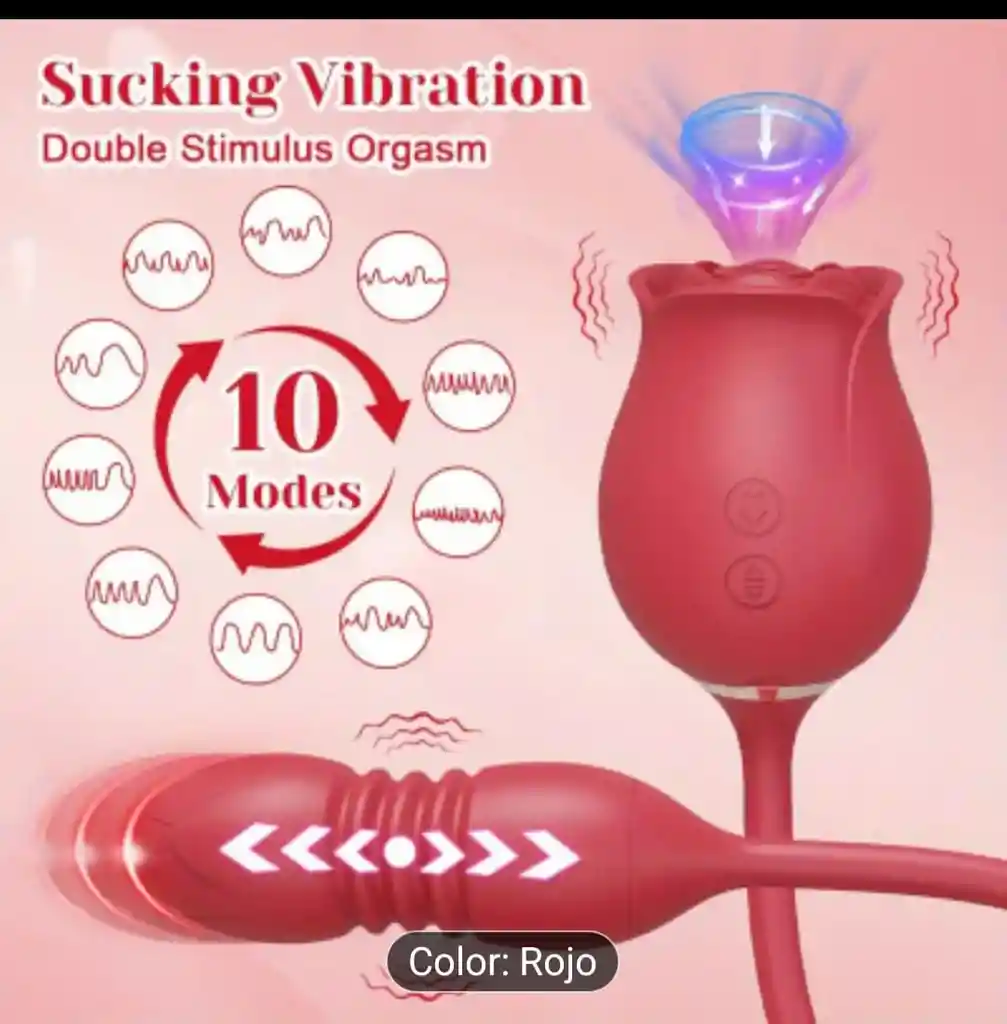 Juguete Sexual En Forma De Rosa Doble Estimulación