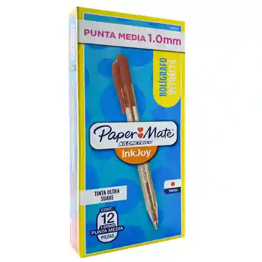 Esfero Kilométrico Retráctil Punta Media Rojo Caja X12