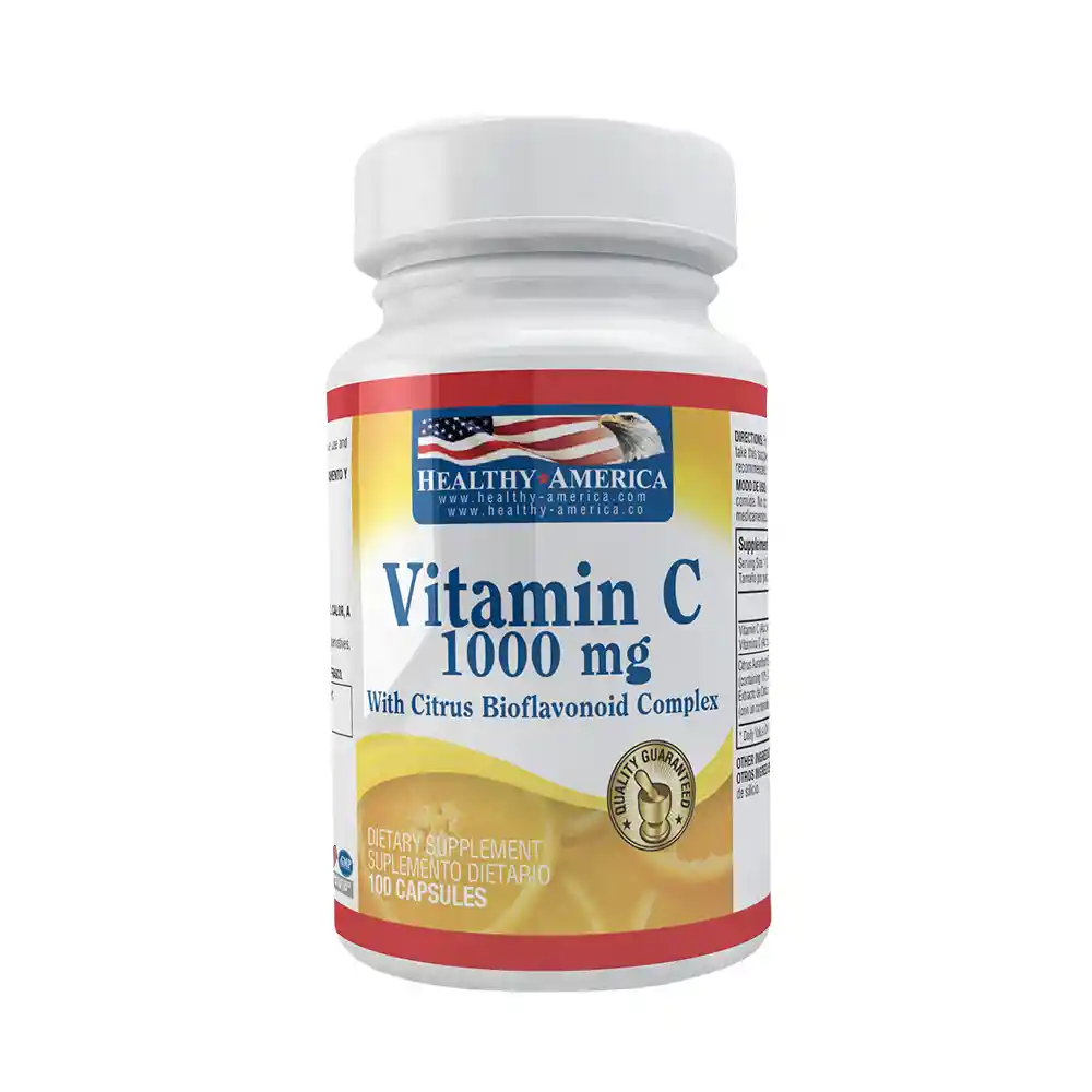Vitamin C 1000mg With Citrus Bioflavonoid Complex X100 Capsules-capsulas Healthy America