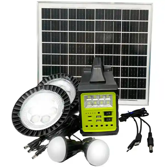 Estación De Carga Panel Solar, Lámpara Y Radio