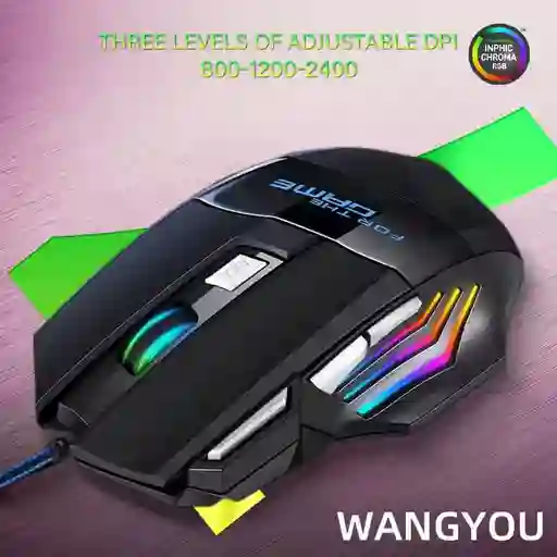 Mouse Gamer X7 Usb 7 Botones Optico Luz Led Multicolor