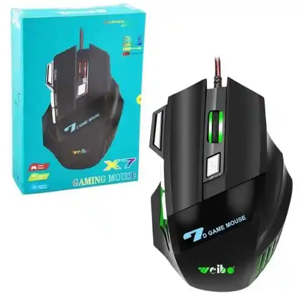 Mouse Gamer X7 Usb 7 Botones Optico Luz Led Multicolor