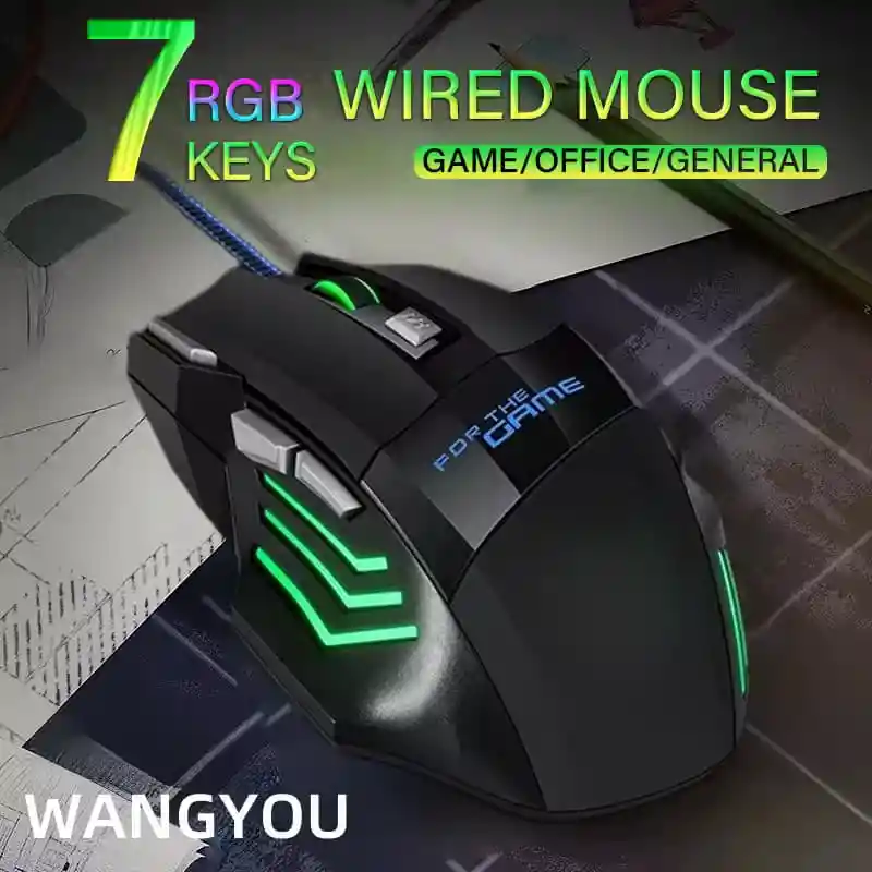 Mouse Gamer X7 Usb 7 Botones Optico Luz Led Multicolor