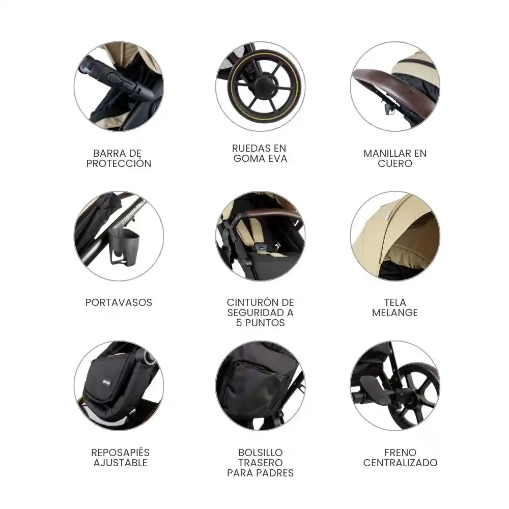 Bebesit Coche Travel System Cosmos Beige