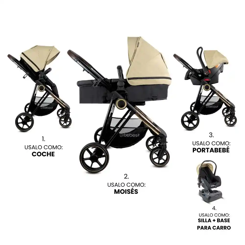 Bebesit Coche Travel System Cosmos Beige
