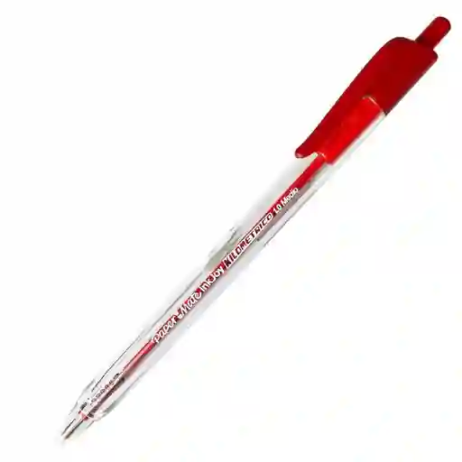 Esfero Kilométrico Retráctil Punta Media Rojo
