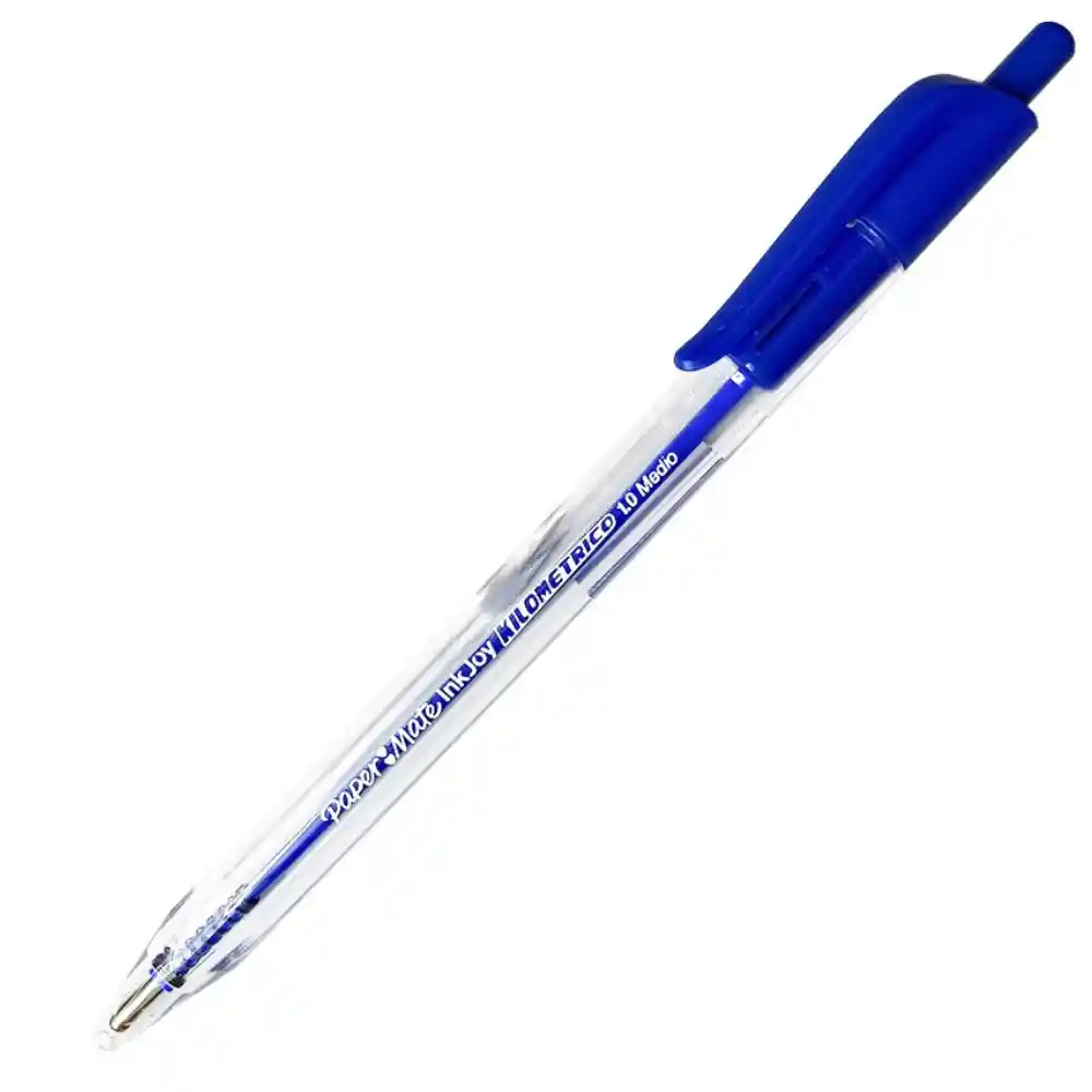 Esfero Kilométrico Retráctil Punta Media Azul
