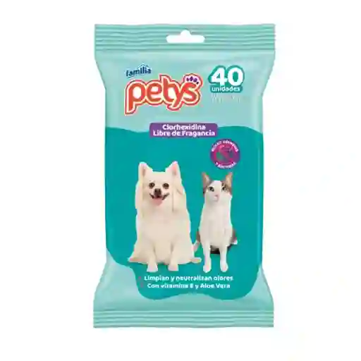 Pañitos Humedos Con Clorhexidina 40 Uni Petys