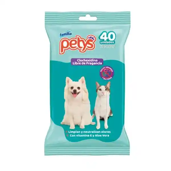 Pañitos Humedos Con Clorhexidina 40 Uni Petys