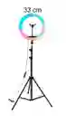 Aro De Luz Rgb Led Flash 33 Cm Fotografía Selfie + Trípode Color De La Estructura Negro