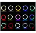 Aro De Luz Rgb Led Flash 33 Cm Fotografía Selfie + Trípode Color De La Estructura Negro