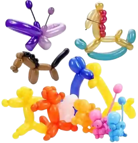 Bombas Tubito Mil Figuras Cromadas Fucsia X 10