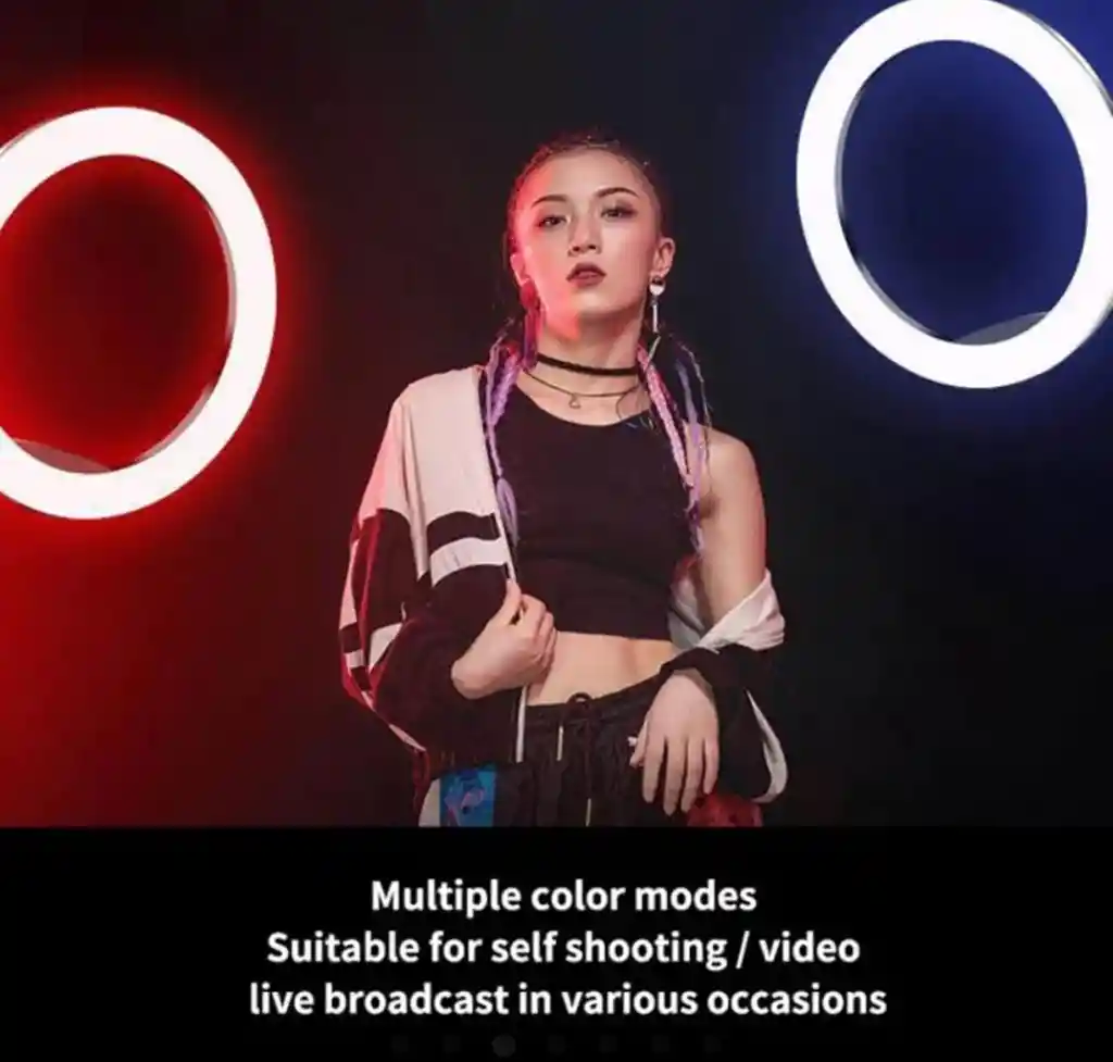 Aro De Luz 26 Cm Rgb Led Con Trípode Profesional 2 Mts