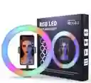 Aro De Luz 26 Cm Rgb Led Con Trípode Profesional 2 Mts