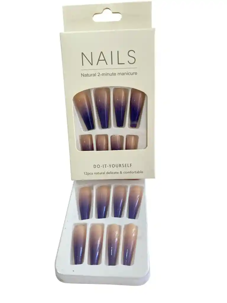 Kit Completo De Uñas Postizas Do It Yourself Nails Uva - Uñas Press On Con Adhesivo - Ref 3