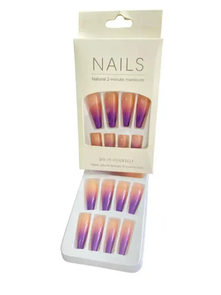Kit Completo De Uñas Postizas Do It Yourself Nails Purpura - Uñas Press On Con Adhesivo - Ref 4