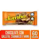 Chocolatina Jumbo Mix Galleta, Caramelo, Maní 60g