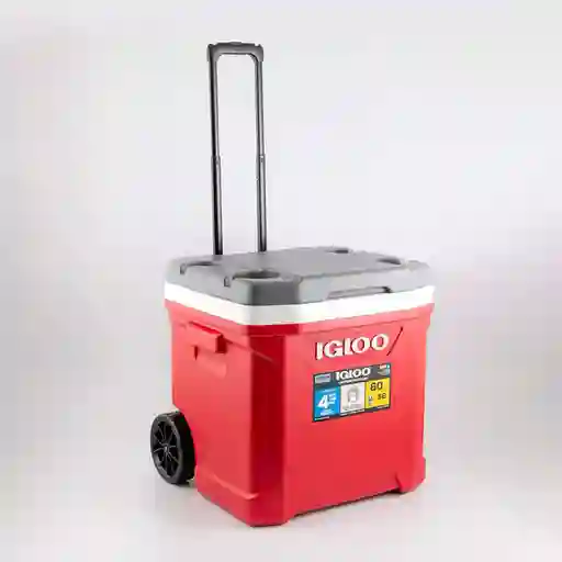 Nevera Camping Igloo Latitud Rodillo 50x20x47cm Rojo 60 Lt