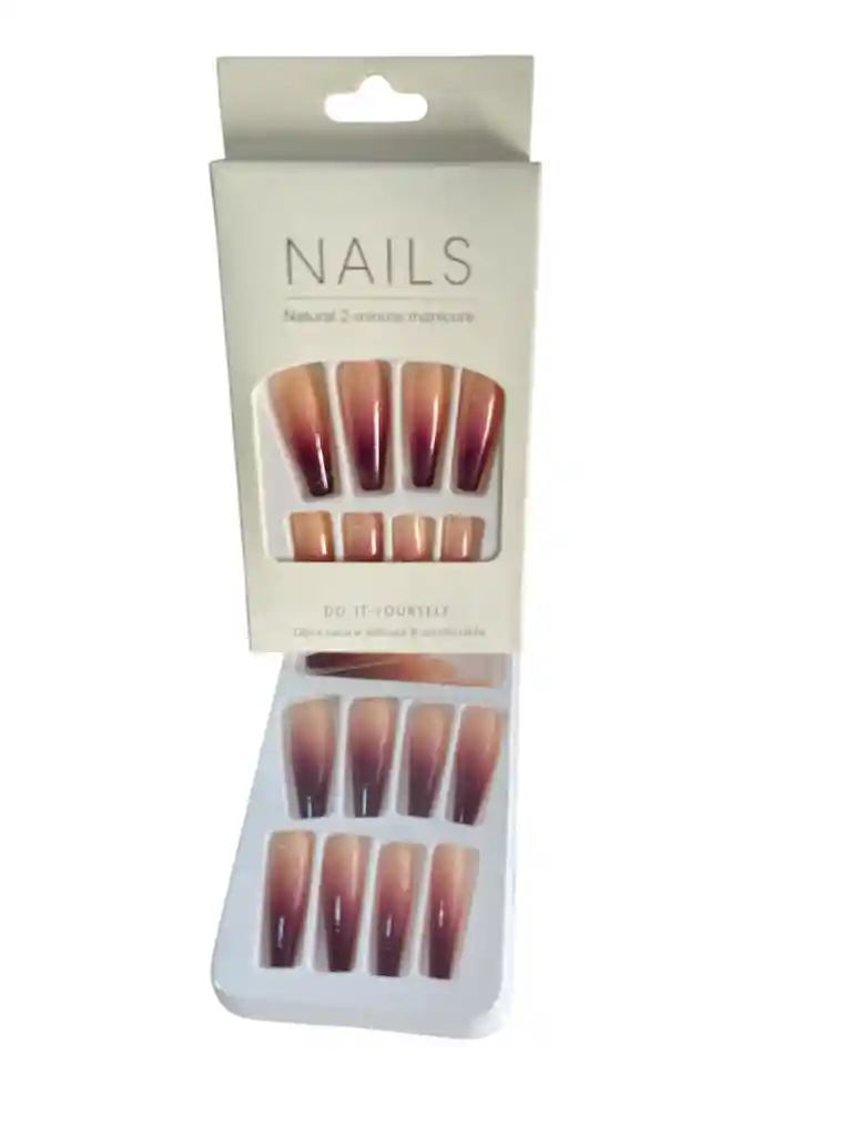 Kit Completo De Uñas Postizas Do It Yourself Nails Borgoña - Uñas Press On Con Adhesivo - Ref 8