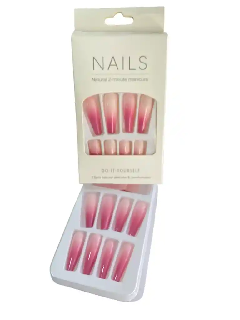 Kit Completo De Uñas Postizas Do It Yourself Nails Rosa Princesa- Uñas Press On Con Adhesivo - Ref 12