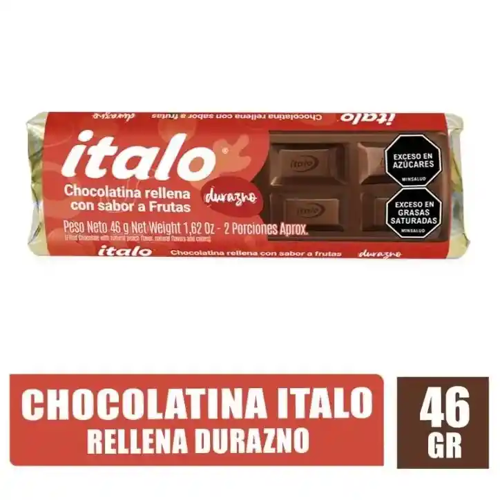 Chocolatina Rellena Con Sabor A Frutas Italo 46g