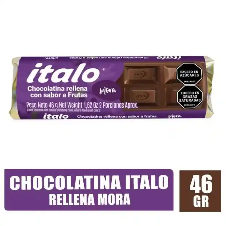 Chocolatina Rellena Con Sabor A Frutas Italo 46g