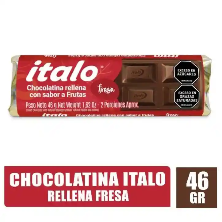 Chocolatina Rellena Con Sabor A Frutas Italo 46g