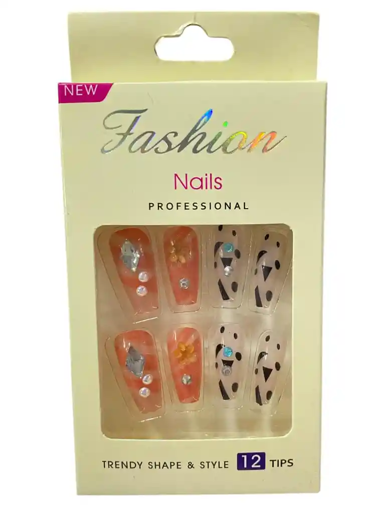 Kit Completo De Uñas Postizas Trendy Shape & Style Fashion Velvet - Uñas Press On Con Adhesivo - Ref 2