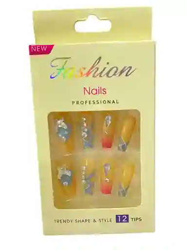 Kit Completo De Uñas Postizas Trendy Shape & Style Fashion Tiptok - Uñas Press On Con Adhesivo - Ref 9