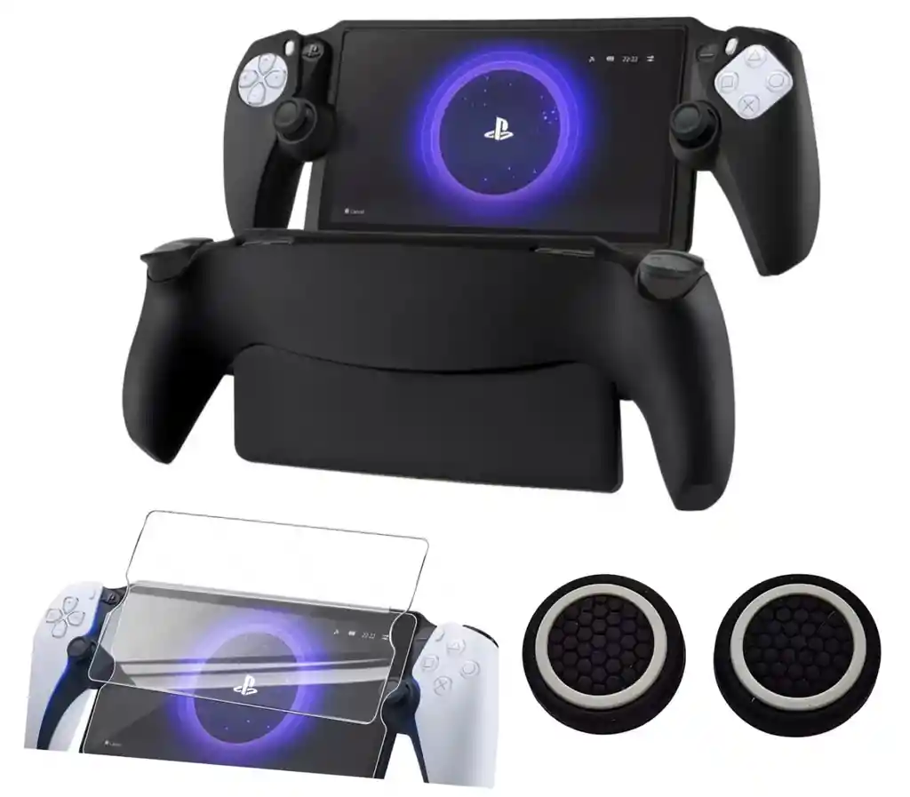 Funda De Silicona Ps5 Portal Con Vidrio Y Grips