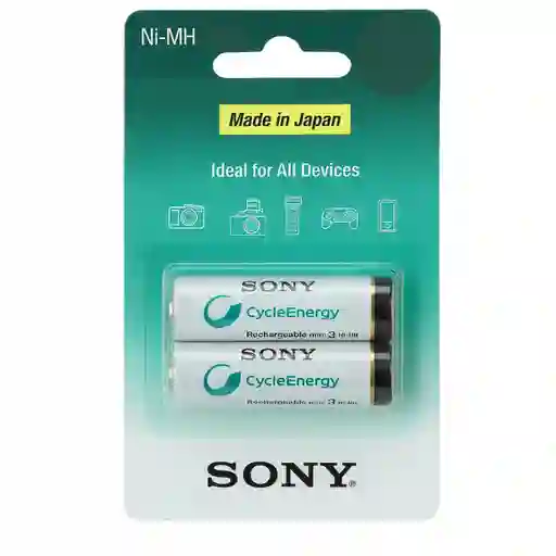 Pilas Recargables Tipo Sony Cycleenergy Ni-mh Aa 2700mah X2 Und